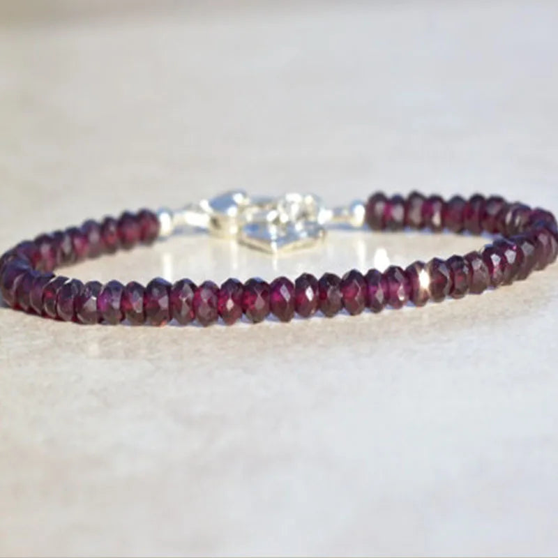 Garnet Gemstone Bracelet Beaded Bracelet