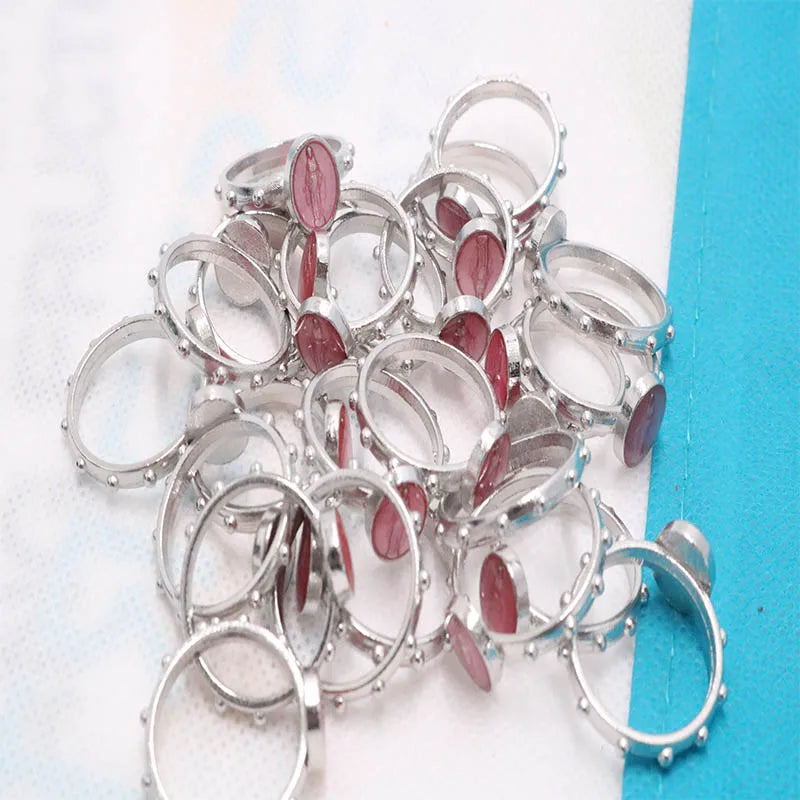5pcs Catholic ring 17/19 mm multiple sizes Catholic blue Virgin Mary Catholic pink ring ring ring alloy ring round