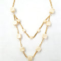 Two-Tiered Square Bead Layered Necklace (3 Colors) Handcrafted Geometric Design, Adjustable Chain for Women’s Daily & Casual