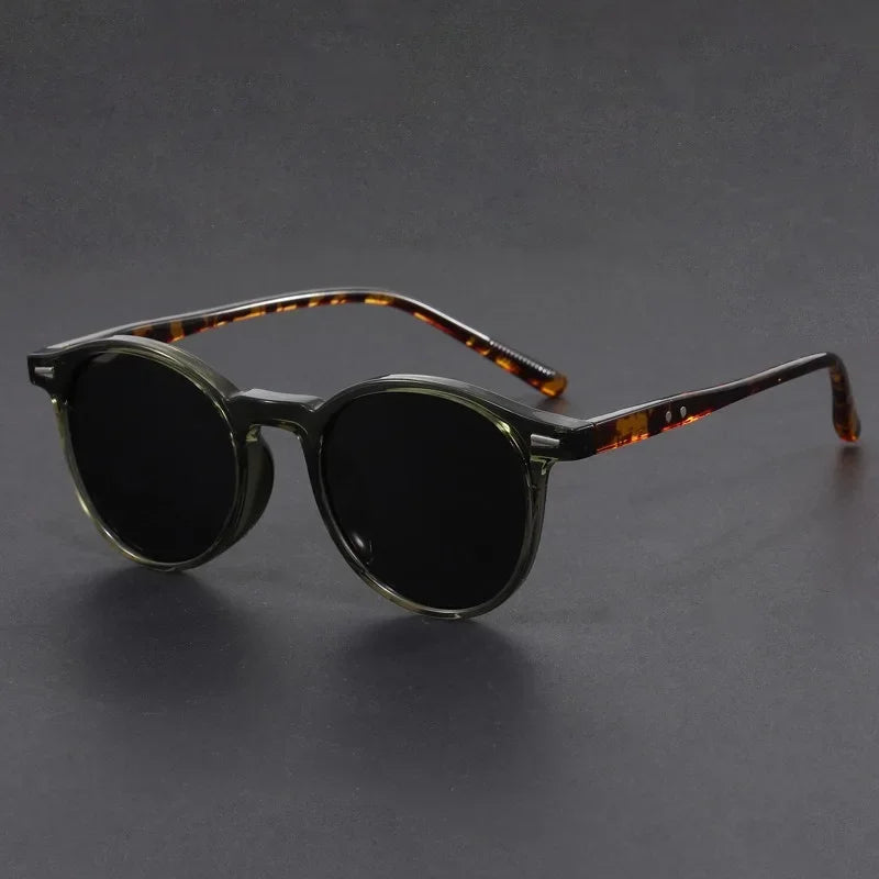 Korean Ultra Light Polarized Sunglasses Round Frame UV400 Sun Glasses Retro Trendy Fashion Driving Shades Men Women Eyewear