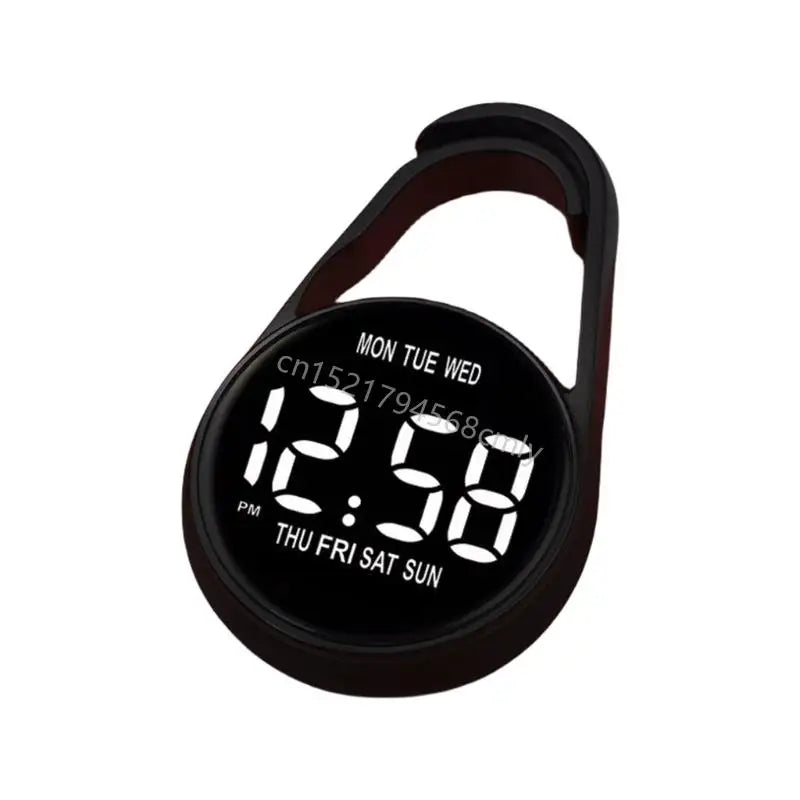 Plastic Shell Digital Clock Waterproof Electronic Hanging Watch with Hook 6XDE