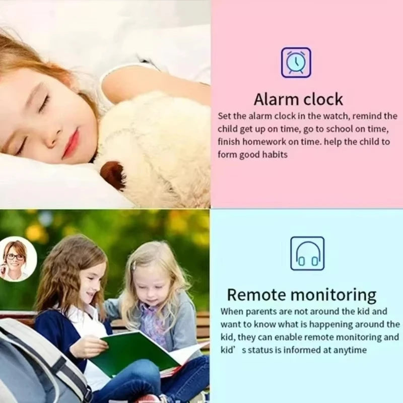 Lenovo 2026 New 5G Kids GPS Smart Watch SOS Location Call Sim Card HD Camera Waterproof Child Watch Present for iPhone Android