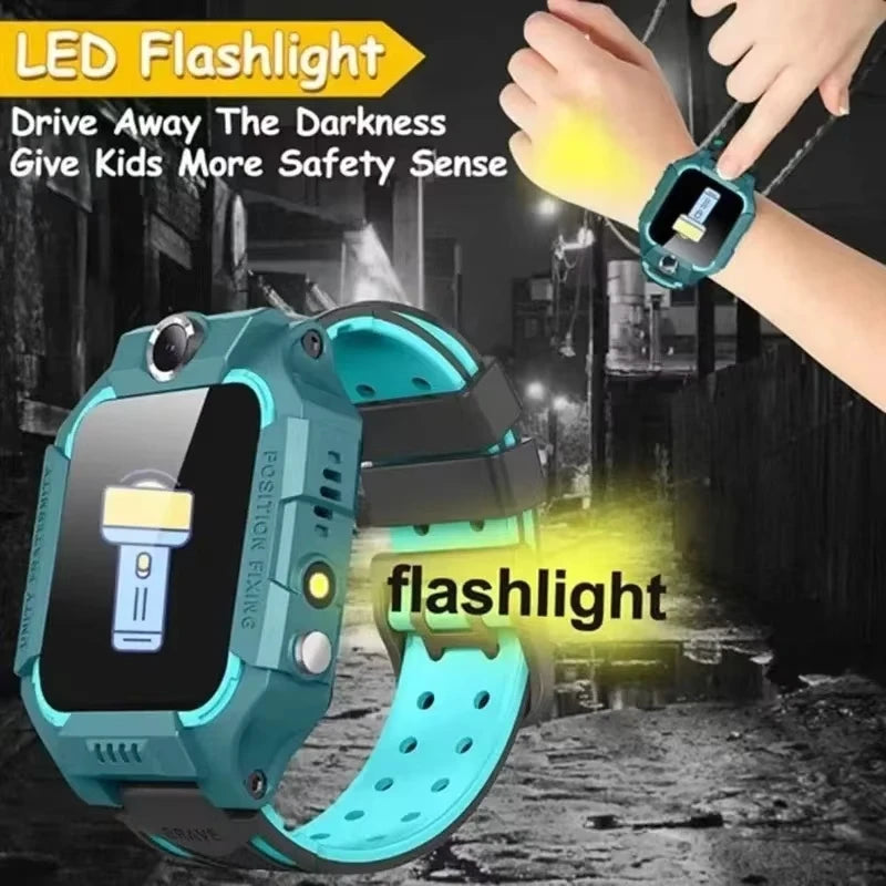 Lenovo 2026 New 5G Kids GPS Smart Watch SOS Location Call Sim Card HD Camera Waterproof Child Watch Present for iPhone Android