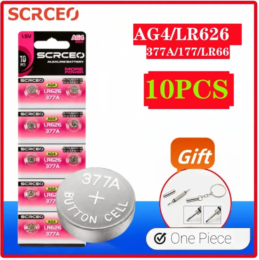 High Capacity 2-10pcs SR626SW AG4 Equivalent 377S 377 LR626 1.55V Button Cell Battery for Watch Candle Lamp Replacement