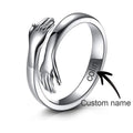Adjustable Customized Name Hug Ring High Quality 18K Gold Plated Stainless Steel Women's Ring Daily Jewelry Gift For Couple