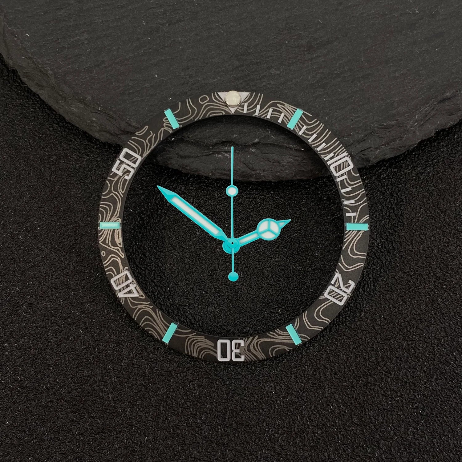 NH35 38mm Bezel Insert Red Hands Watch Hands Blue Green Luminous Red Green Blue Hands For NH35/36/4R/7S Movement Watches Parts