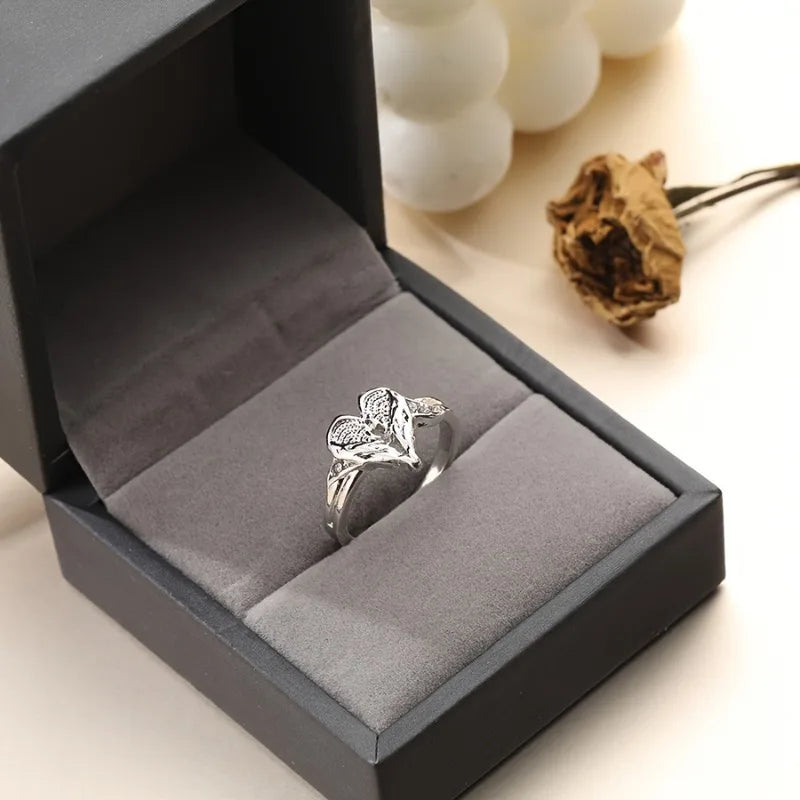 [Fashion Ring] 1pc Simple Fashion Ring, Angel Wings Love Ring | Men's Women's Ring