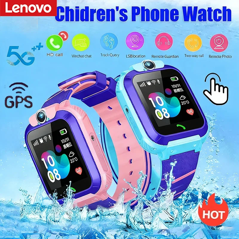 Lenovo 2026 KidS 4G Smart Watch SOS GPS Location Sim Card Call Child SmartWatch Camera Waterproof Boys Girl Gift For Ios Android