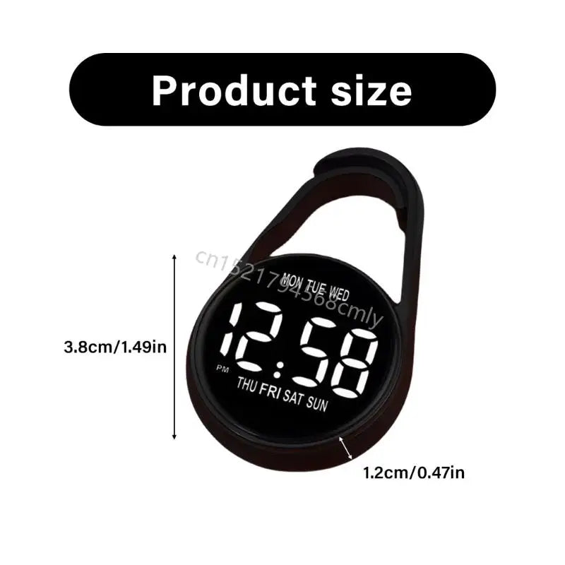Plastic Shell Digital Clock Waterproof Electronic Hanging Watch with Hook 6XDE