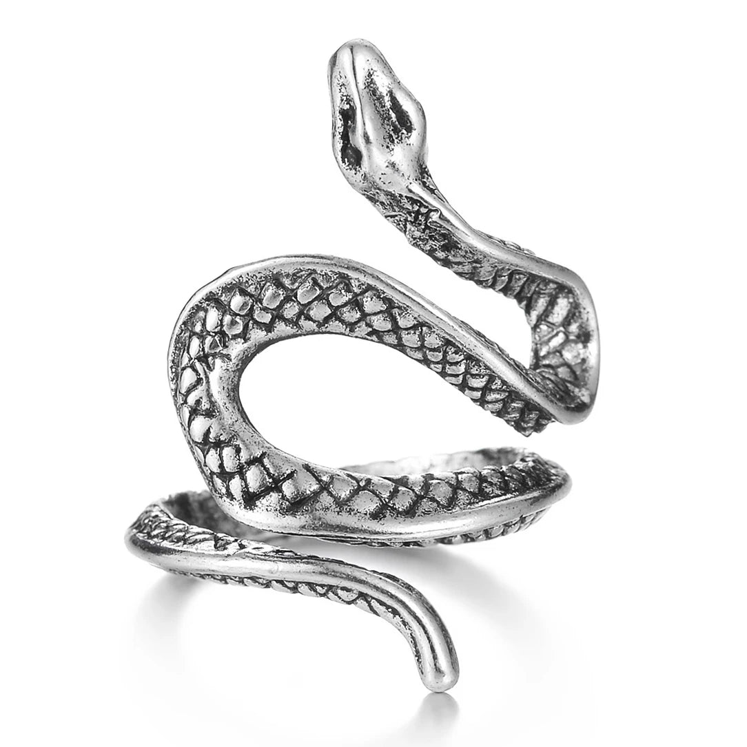 Vintage Silver Color Exaggerated Skeleton Hug Ring for Men Women Punk Adjustable Opening Ring Retro Jewelry Gift Dropshipping