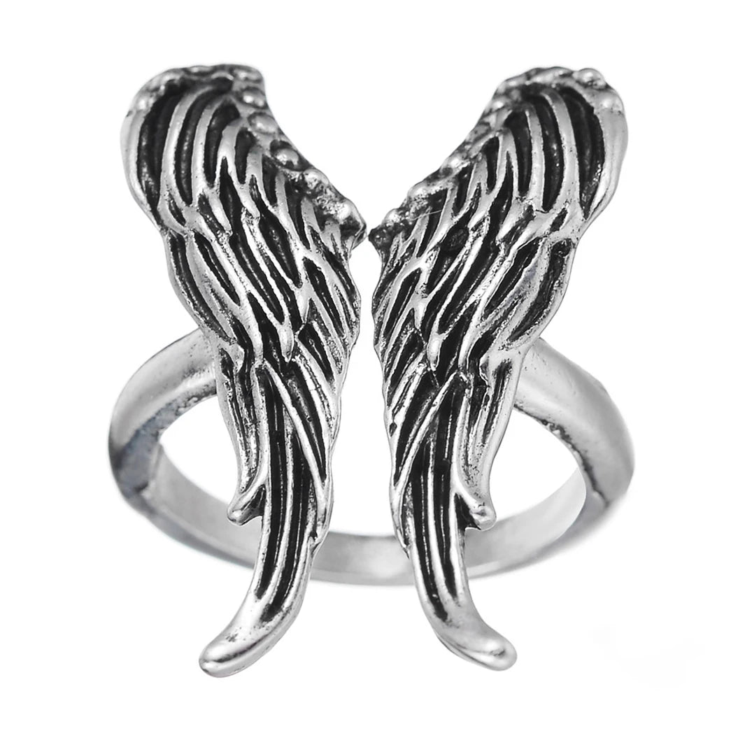 Vintage Silver Color Exaggerated Skeleton Hug Ring for Men Women Punk Adjustable Opening Ring Retro Jewelry Gift Dropshipping