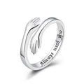 Romantic Hug Ring Silver Plated I Love You Forever Hugging Rings For Women Valentines Day Gift