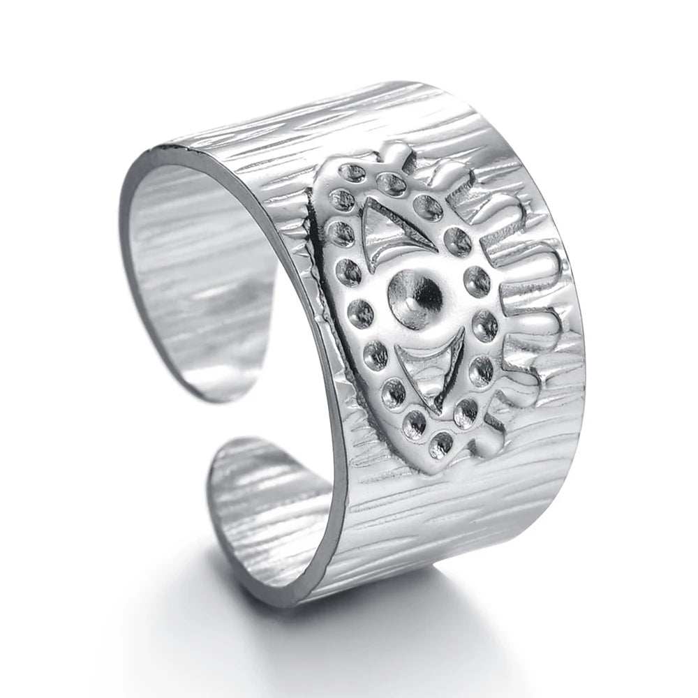Vintage Silver Color Exaggerated Skeleton Hug Ring for Men Women Punk Adjustable Opening Ring Retro Jewelry Gift Dropshipping