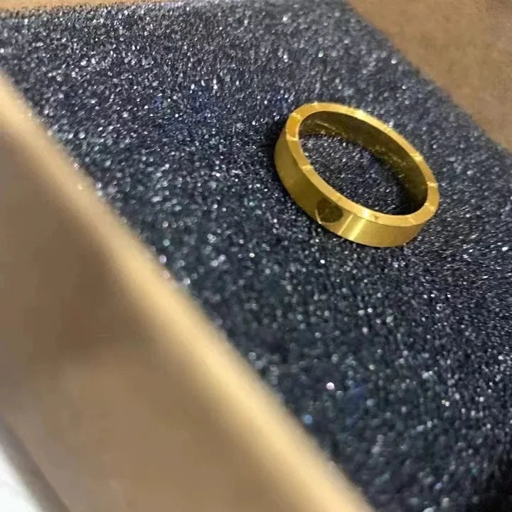 9999 24K real goldING series Love you lifetime love clock ring couple ring Male ring index finger ring female gold wedding ring