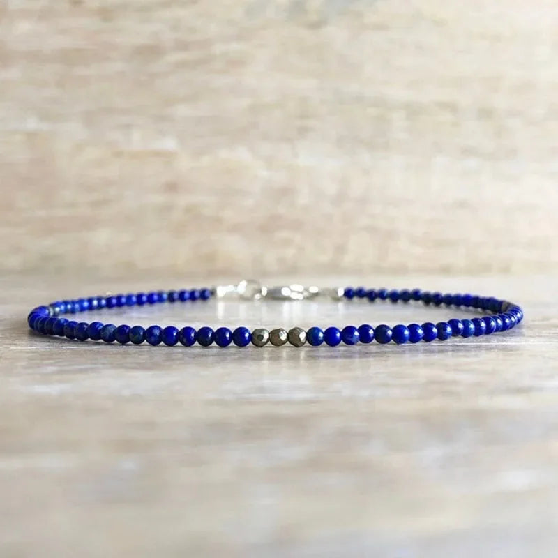 Lapis bracelet for Men Lapis lazuli Bead Bracelet Gold Hematite Mens Bracelet Blue Stone Bracelet Hematite Bracelet