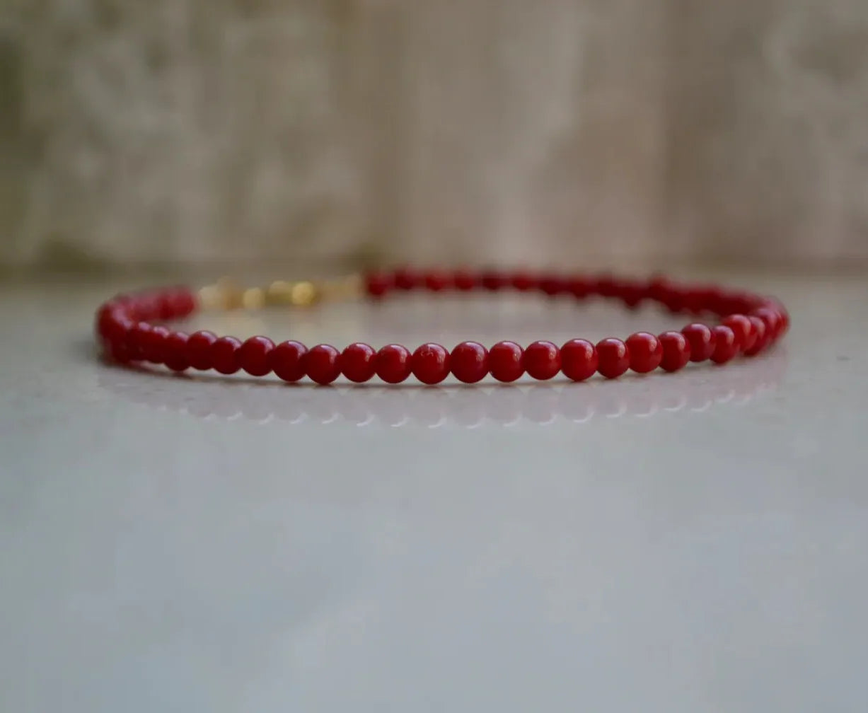Onyx Bracelet Coral Bracelet Bracelet Red Coral Bracelet Genuine Coral Bracelet  Red Boho Bracelet Coral Bracelet