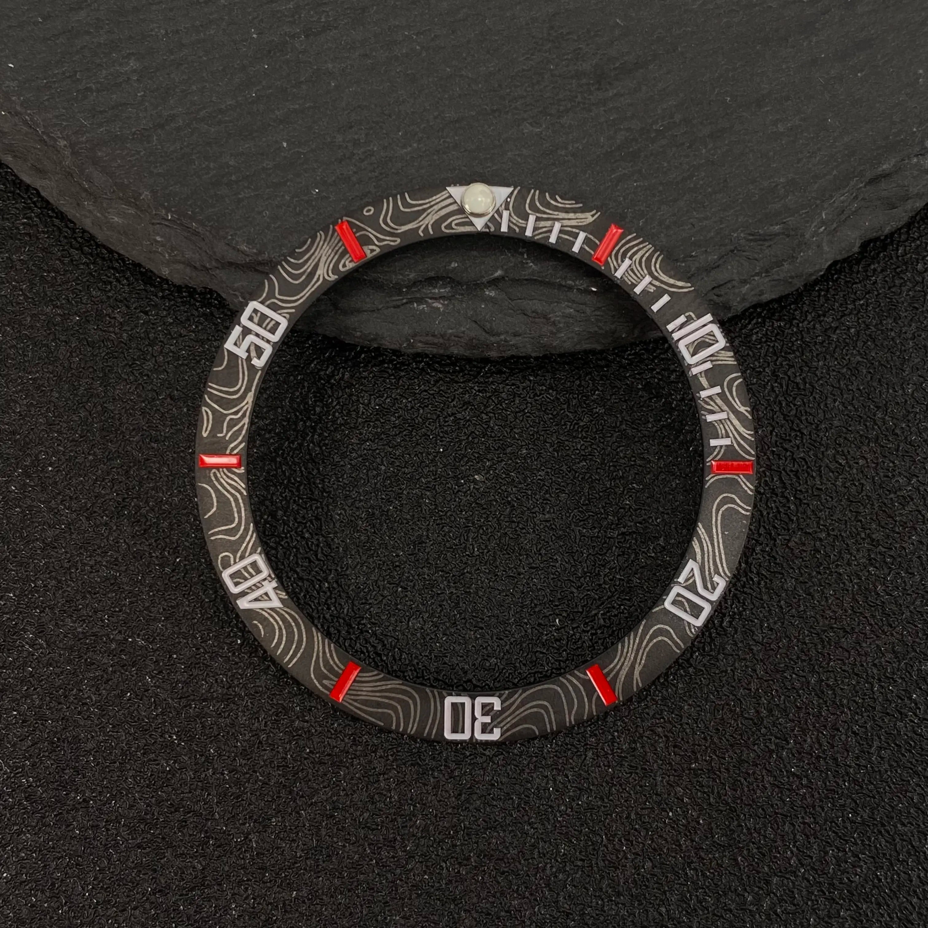 NH35 38mm Bezel Insert Red Hands Watch Hands Blue Green Luminous Red Green Blue Hands For NH35/36/4R/7S Movement Watches Parts