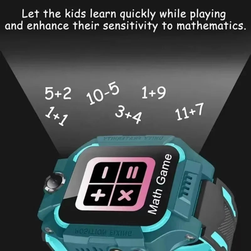 Lenovo 2026 New 5G Kids GPS Smart Watch SOS Location Call Sim Card HD Camera Waterproof Child Watch Present for iPhone Android