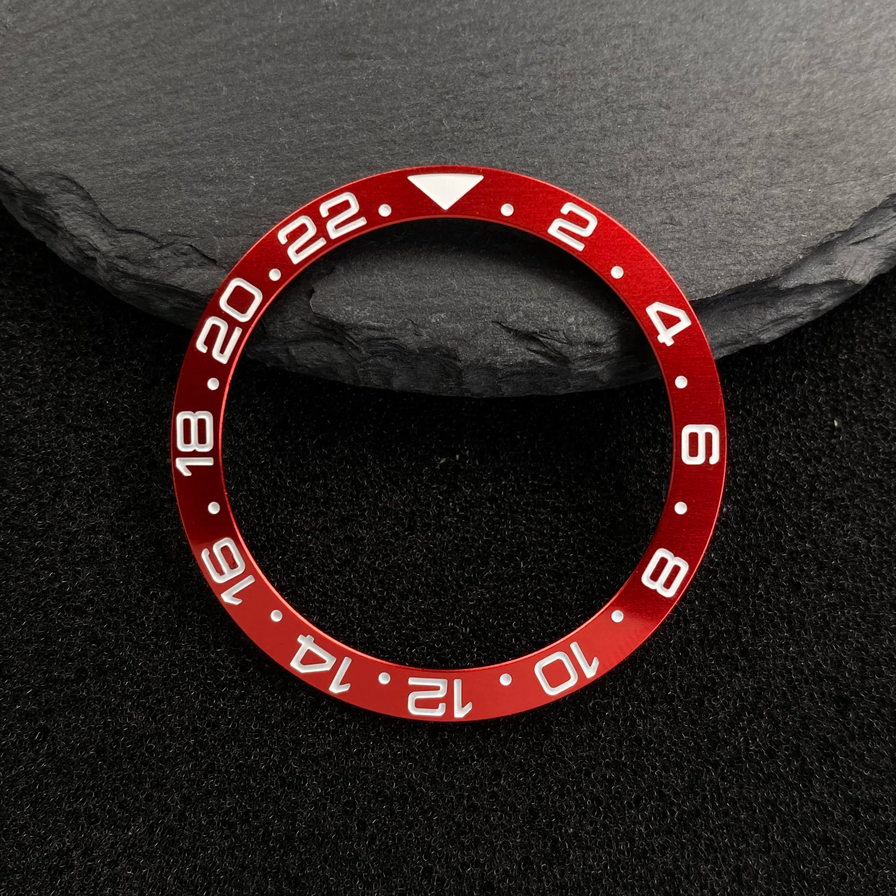 NH35 38mm Bezel Insert Red Hands Watch Hands Blue Green Luminous Red Green Blue Hands For NH35/36/4R/7S Movement Watches Parts