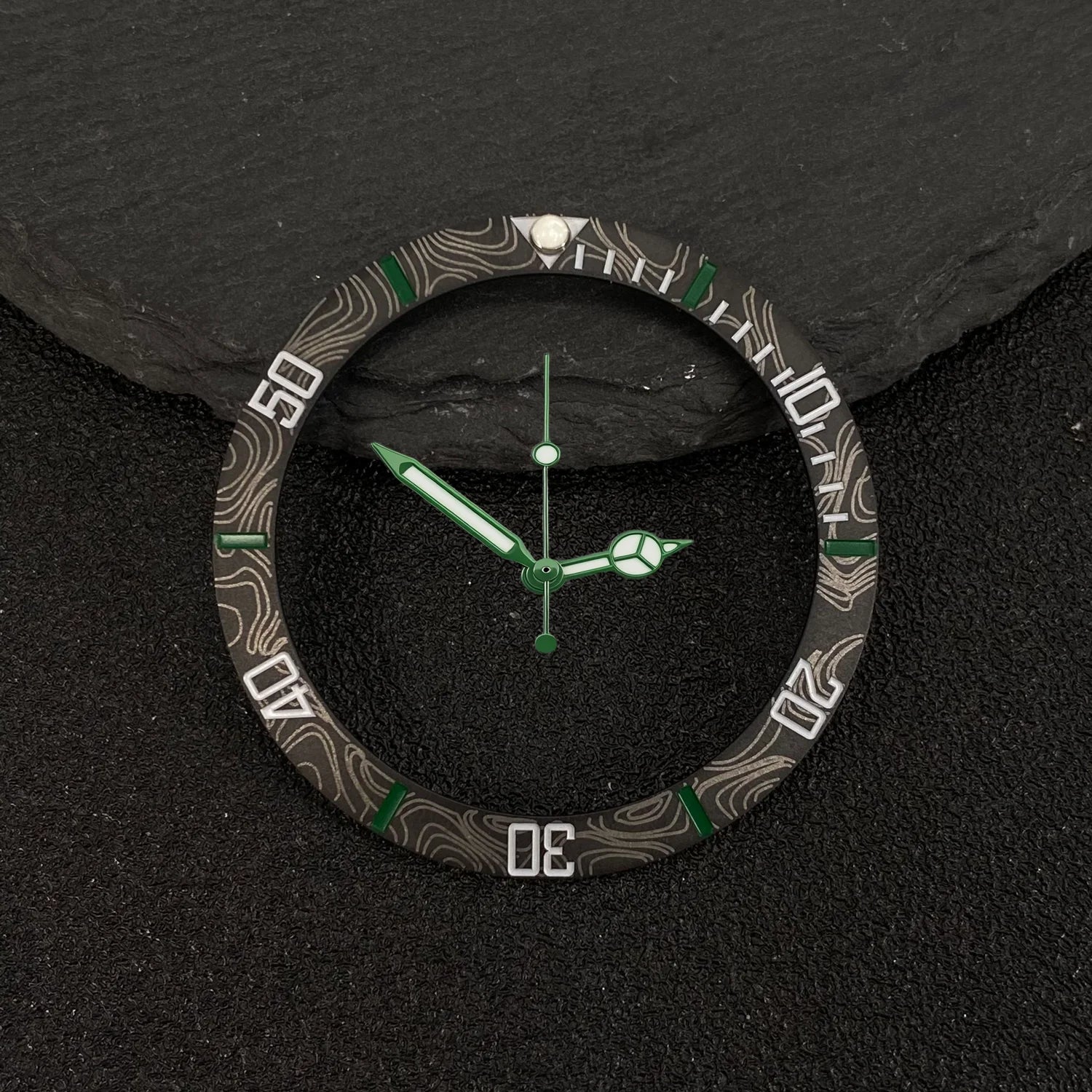 NH35 38mm Bezel Insert Red Hands Watch Hands Blue Green Luminous Red Green Blue Hands For NH35/36/4R/7S Movement Watches Parts