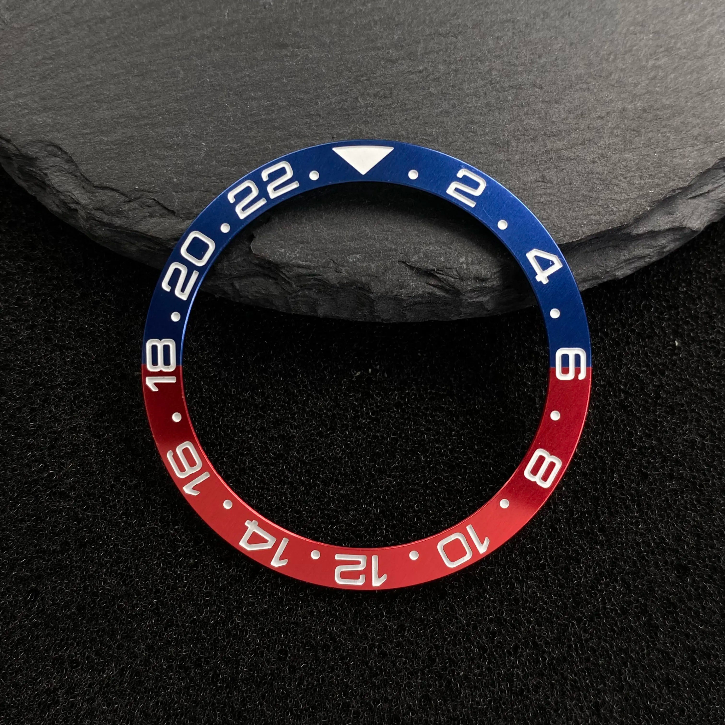 NH35 38mm Bezel Insert Red Hands Watch Hands Blue Green Luminous Red Green Blue Hands For NH35/36/4R/7S Movement Watches Parts