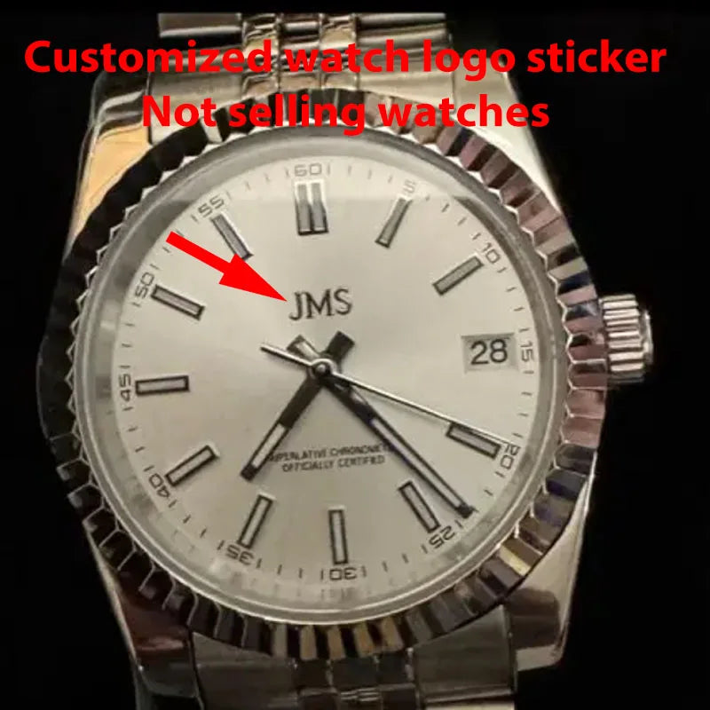 custom watch logo transfer gold metal dial sticker small silver brand label personalized mini 3D DIY name carve flat thin raised
