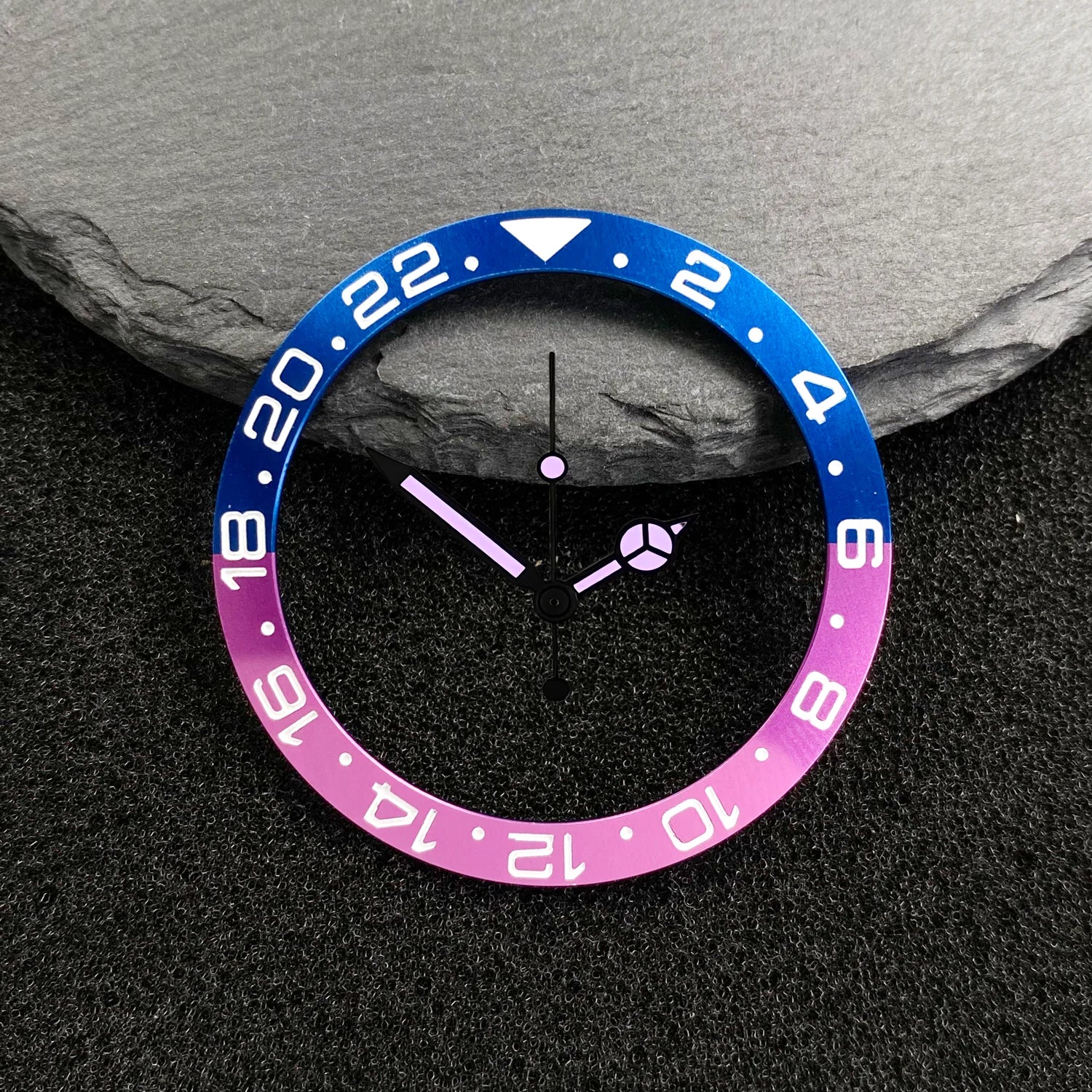 NH35 38mm Bezel Insert Red Hands Watch Hands Blue Green Luminous Red Green Blue Hands For NH35/36/4R/7S Movement Watches Parts