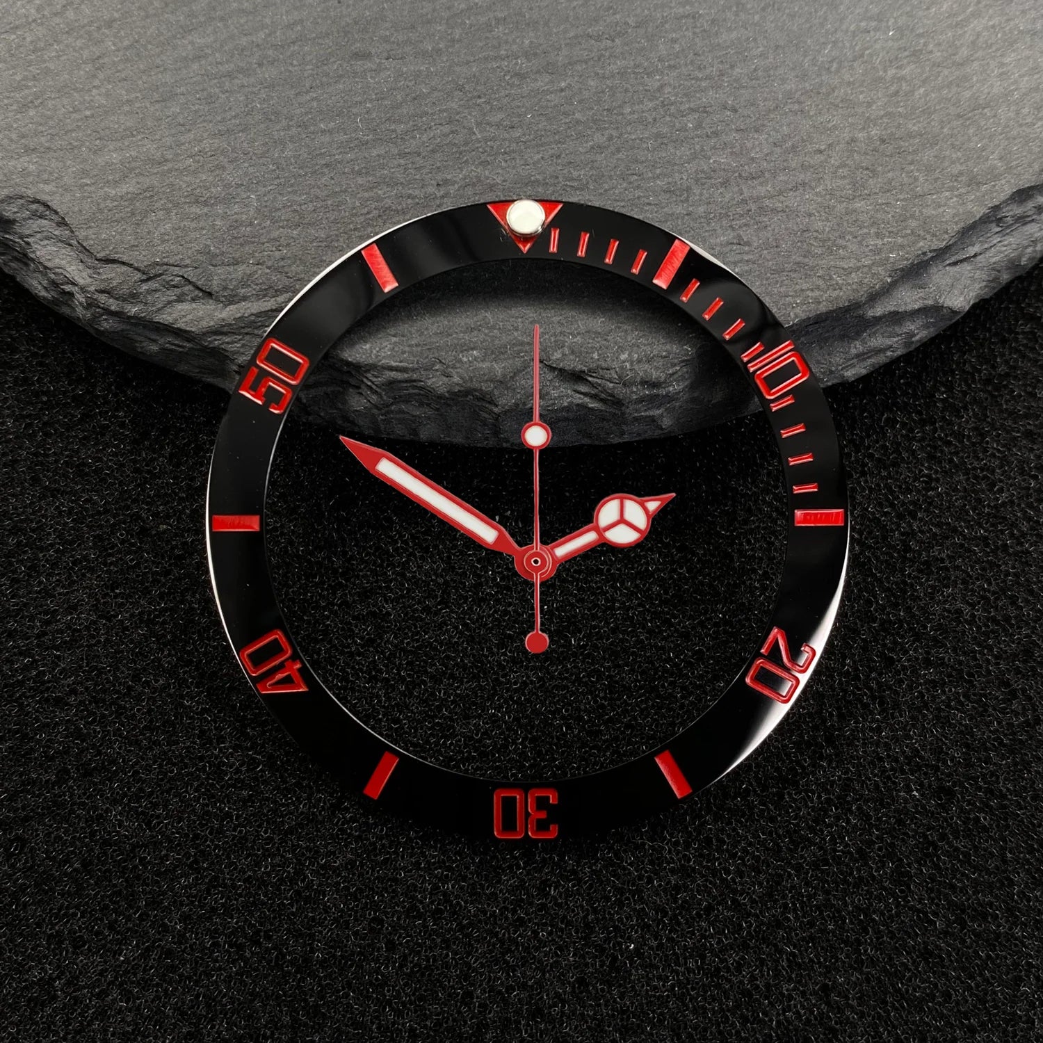 NH35 38mm Bezel Insert Red Hands Watch Hands Blue Green Luminous Red Green Blue Hands For NH35/36/4R/7S Movement Watches Parts