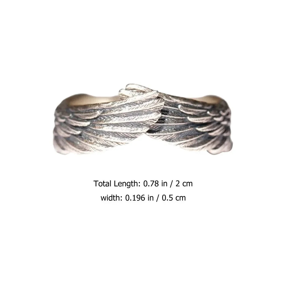 Angel Wings Hug Ring For Women Retro Punk  Adjustable Ring Lucky Amulet Finger Accessories Gifts