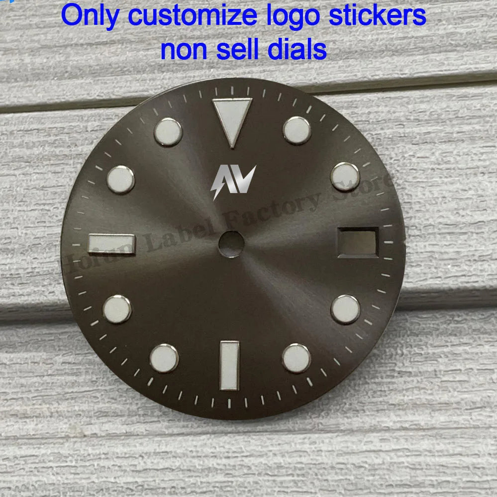 custom watch logo transfer gold metal dial sticker small silver brand label personalized mini 3D DIY name carve flat thin raised