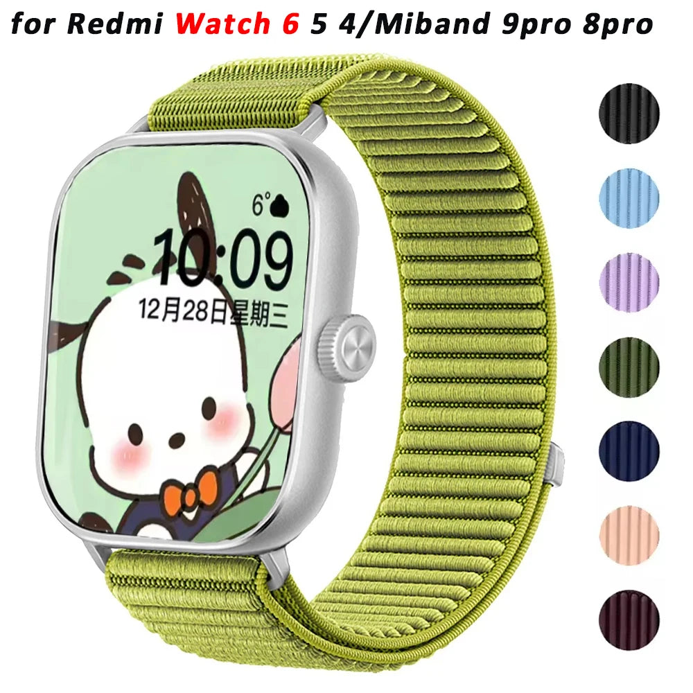 Nylon Loop Strap for Redmi Watch 6 5 4 Sports Breathable Band for xiaomi Miband 9pro 8pro correa Belt watch Bracelet Accessories