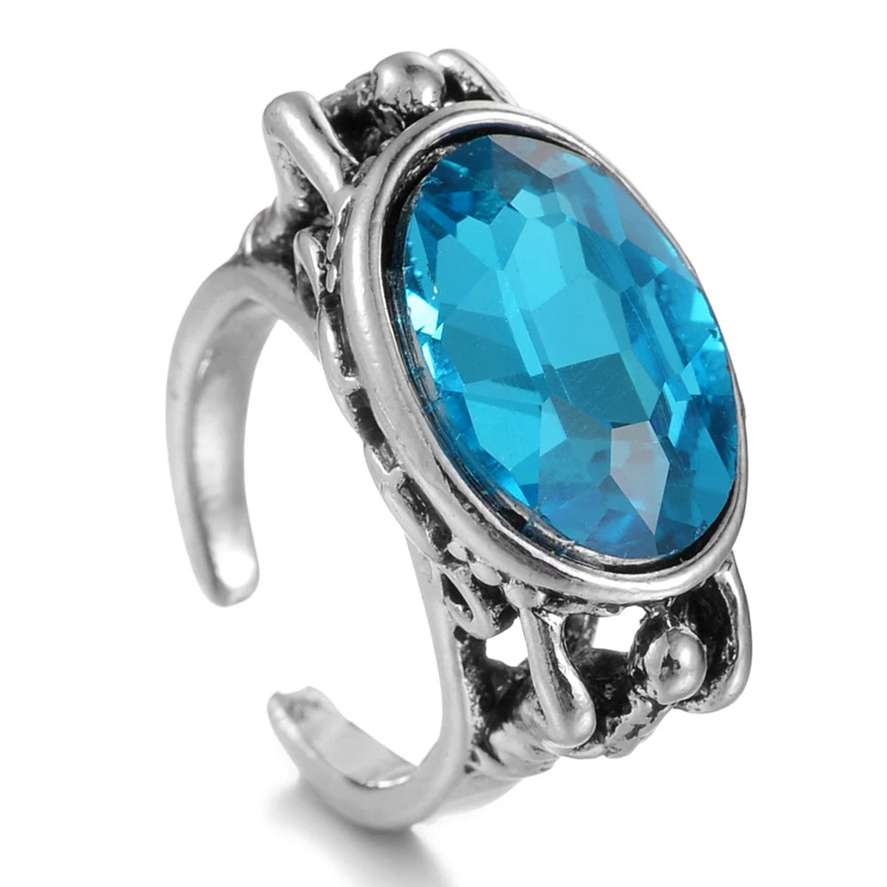 Vintage Silver Color Exaggerated Skeleton Hug Ring for Men Women Punk Adjustable Opening Ring Retro Jewelry Gift Dropshipping