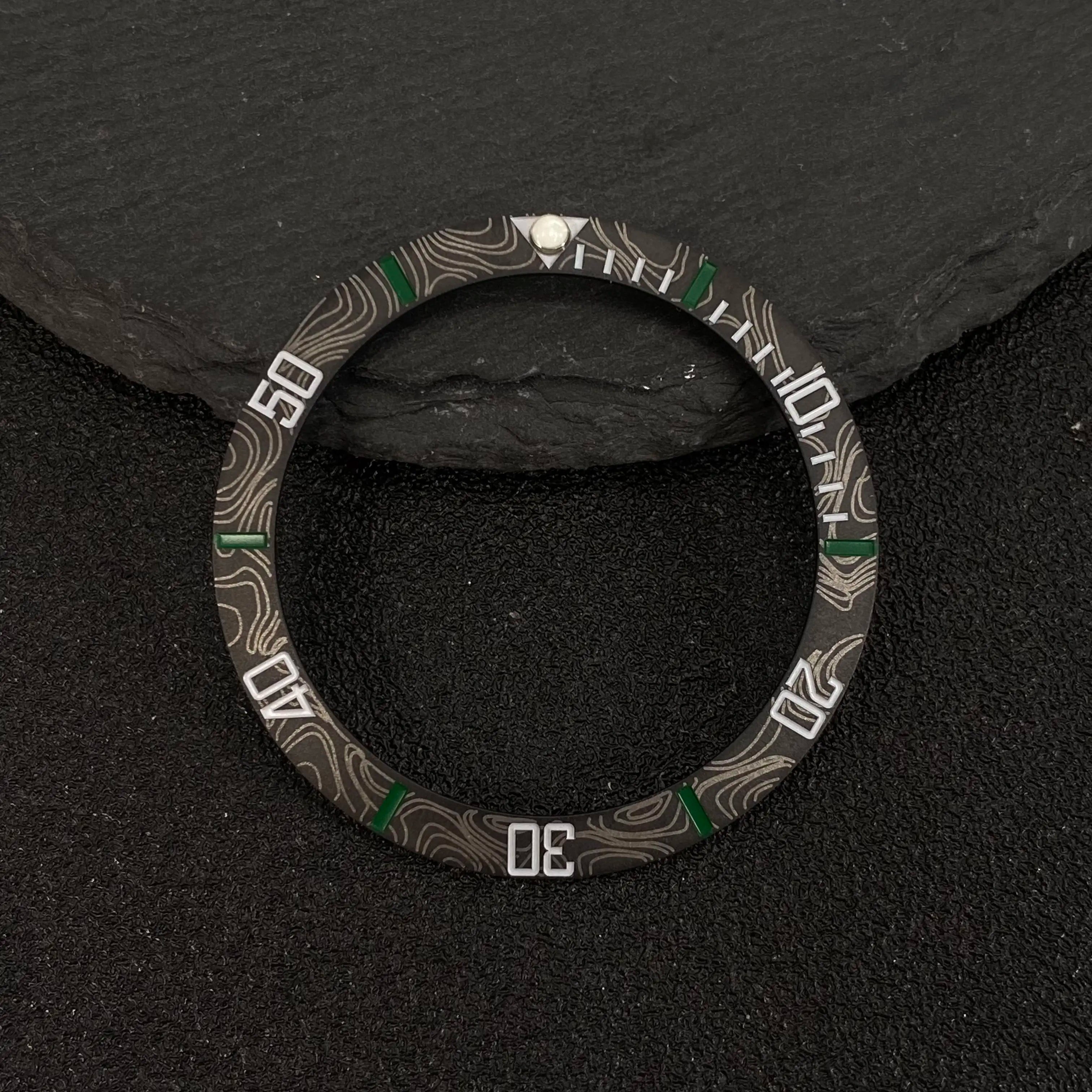 NH35 38mm Bezel Insert Red Hands Watch Hands Blue Green Luminous Red Green Blue Hands For NH35/36/4R/7S Movement Watches Parts