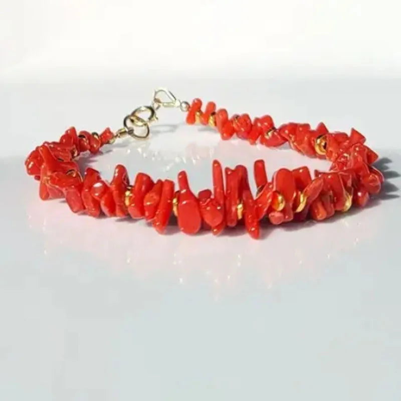 Onyx Bracelet Coral Bracelet Bracelet Red Coral Bracelet Genuine Coral Bracelet  Red Boho Bracelet Coral Bracelet