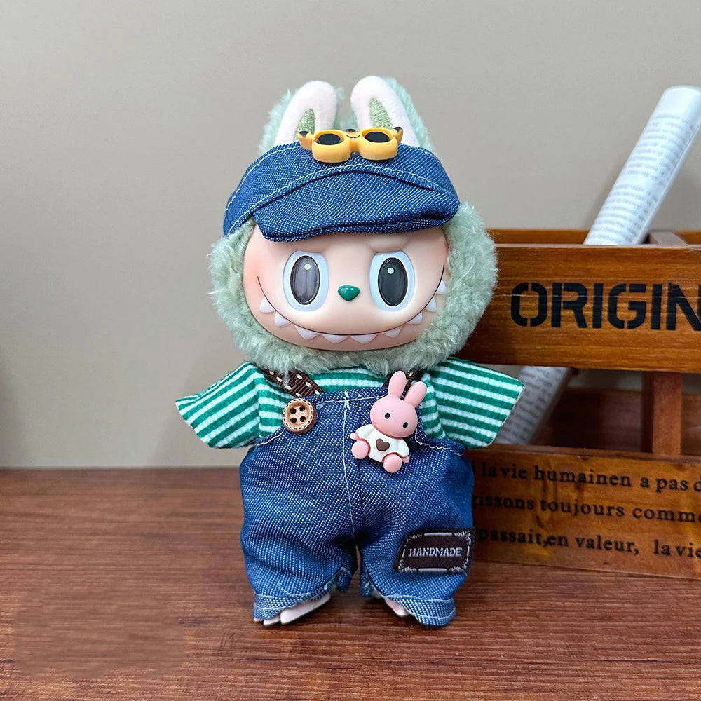 Plush Mini Doll Clothing Set Accessories For 17cm Labubu Clothing Hat Set Clothing