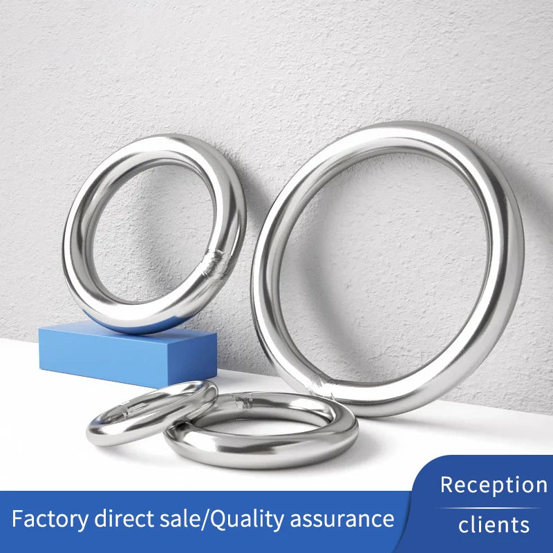 304 Stainless Steel Ring Circle O-Ring Welded Suspension Ring Solid Seamless Steel Ring Hammock Yoga Connection Ring Steel Ring