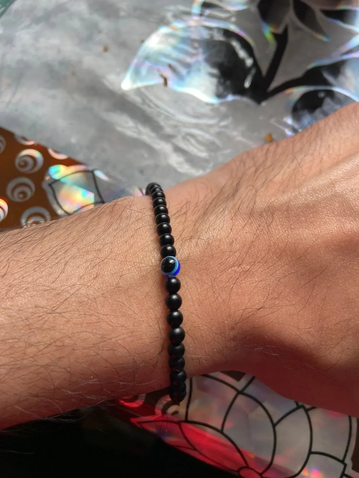 Lapis bracelet for Men Lapis lazuli Bead Bracelet Gold Hematite Mens Bracelet Blue Stone Bracelet Hematite Bracelet