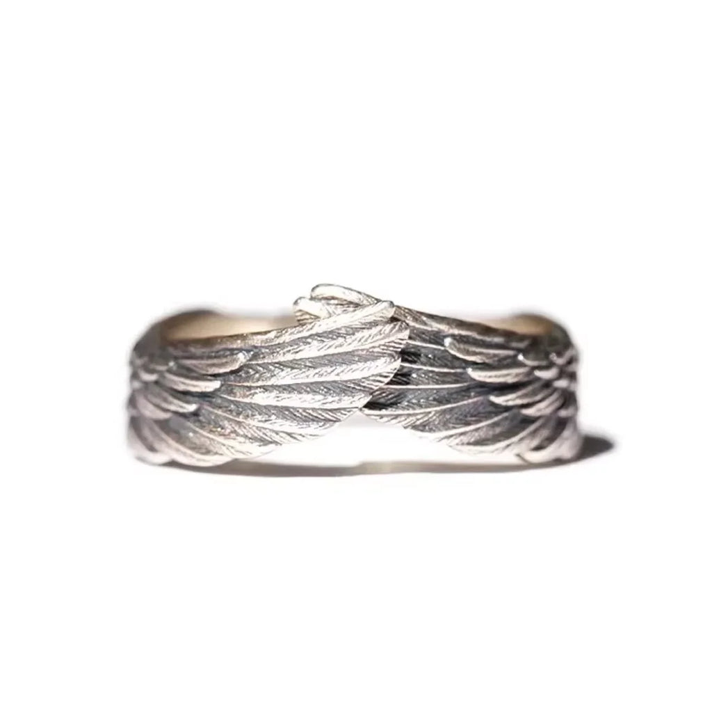 Angel Wings Hug Ring For Women Retro Punk  Adjustable Ring Lucky Amulet Finger Accessories Gifts