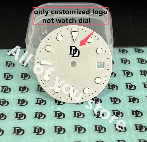 Gold Metal Custom Watch Dial Sticker 28.5mm Self-Adhesive Silver Label Small Brand 3D Logo Customized Name Carve