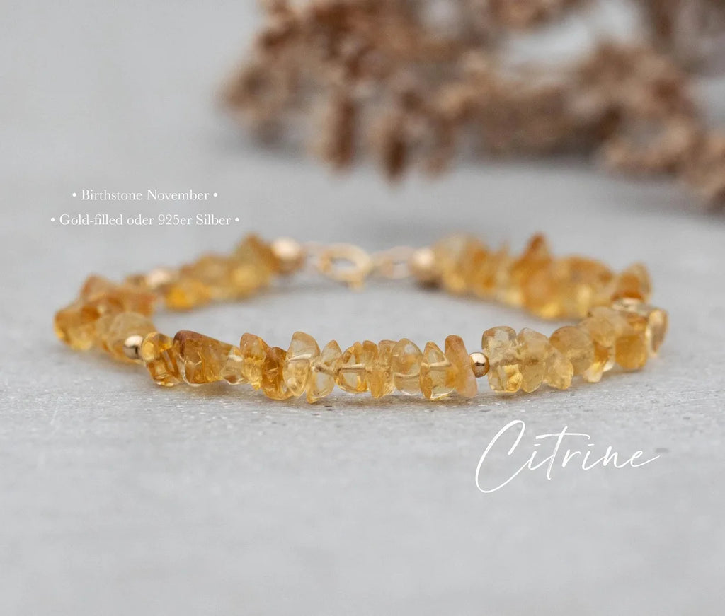 Citrine bracelet for women, November birthstone bracelet, Abundance bracelet