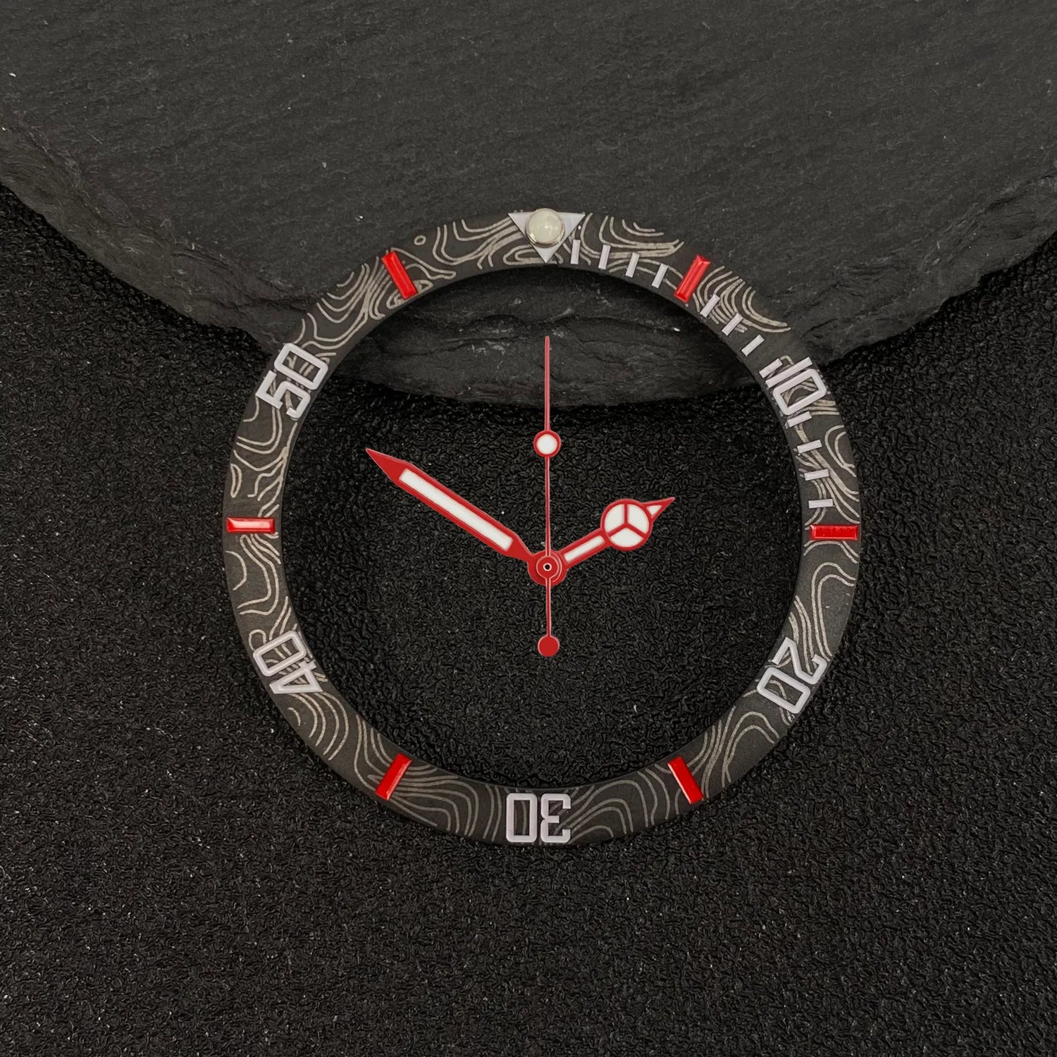 NH35 38mm Bezel Insert Red Hands Watch Hands Blue Green Luminous Red Green Blue Hands For NH35/36/4R/7S Movement Watches Parts