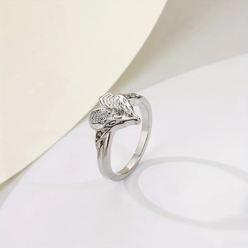 [Fashion Ring] 1pc Simple Fashion Ring, Angel Wings Love Ring | Men's Women's Ring