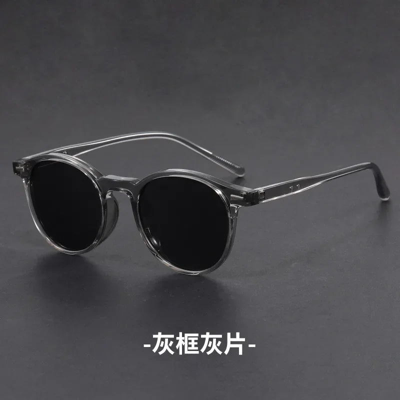 Korean Ultra Light Polarized Sunglasses Round Frame UV400 Sun Glasses Retro Trendy Fashion Driving Shades Men Women Eyewear