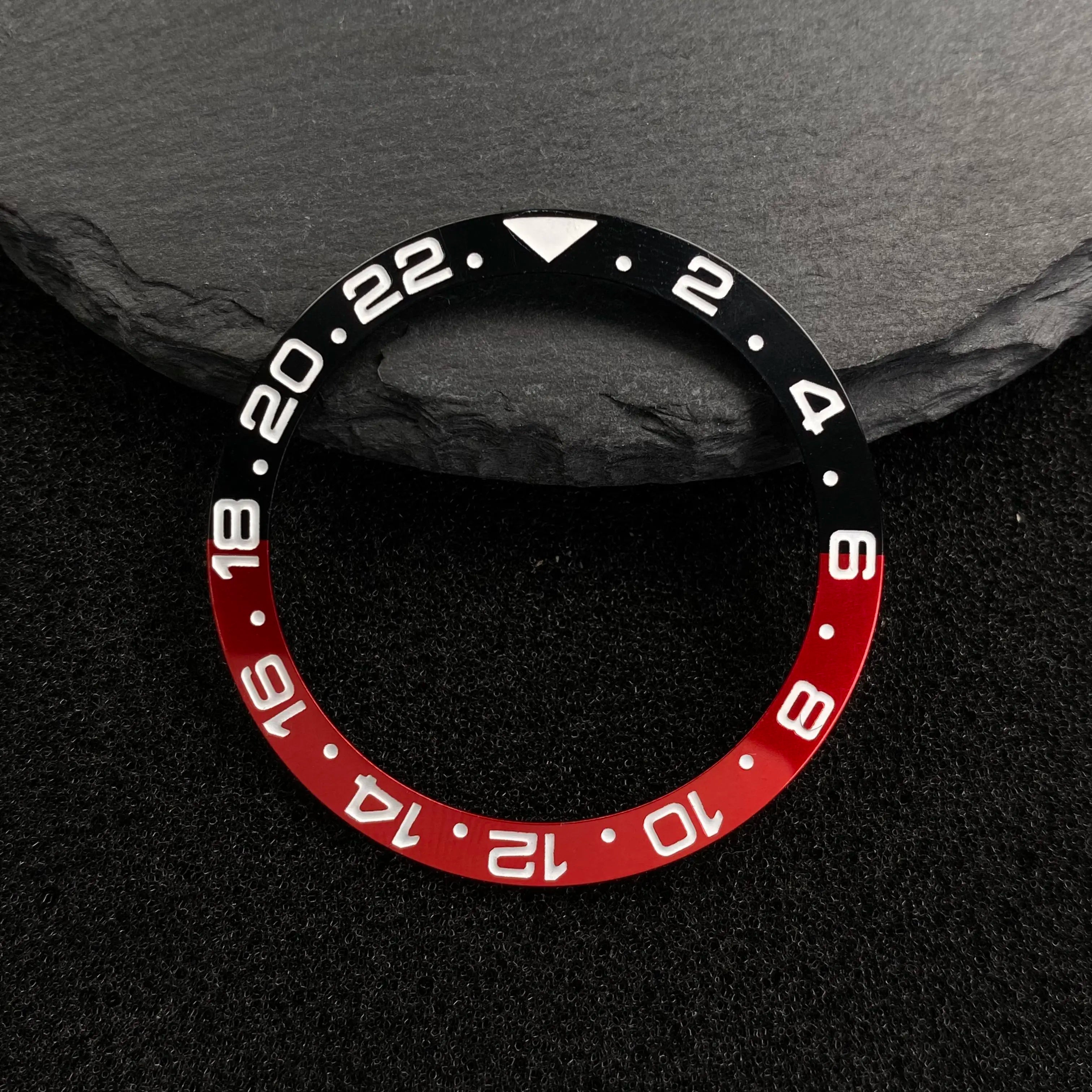 NH35 38mm Bezel Insert Red Hands Watch Hands Blue Green Luminous Red Green Blue Hands For NH35/36/4R/7S Movement Watches Parts
