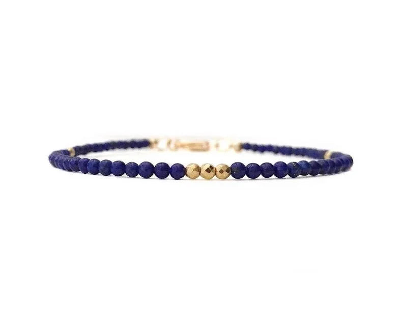 Lapis bracelet for Men Lapis lazuli Bead Bracelet Gold Hematite Mens Bracelet Blue Stone Bracelet Hematite Bracelet