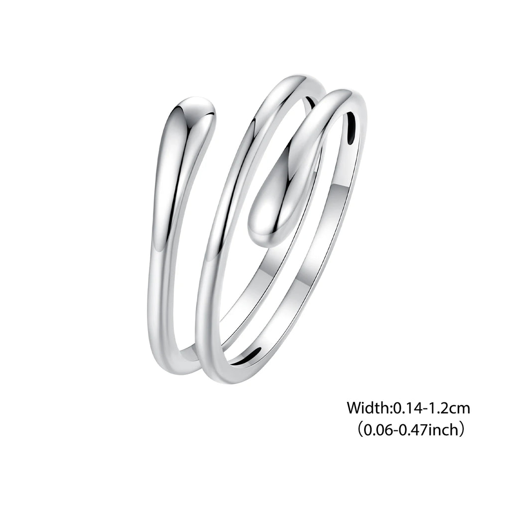 Bamoer Original 925 Sterling Silver Heart Hug Ring Love Star Open Rings Simple  For Women Anniversary Party Gift Fine Jewelry