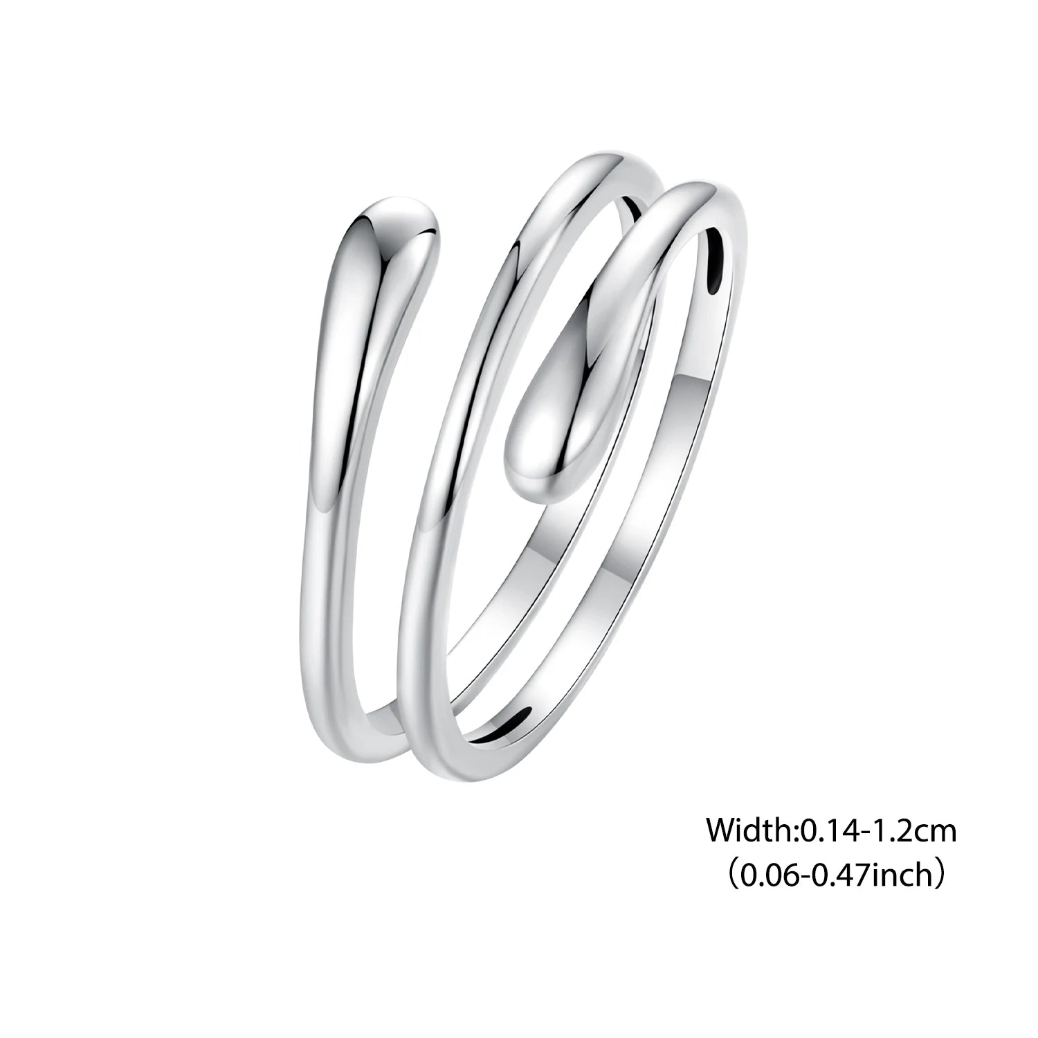 Bamoer Original 925 Sterling Silver Heart Hug Ring Love Star Open Rings Simple  For Women Anniversary Party Gift Fine Jewelry
