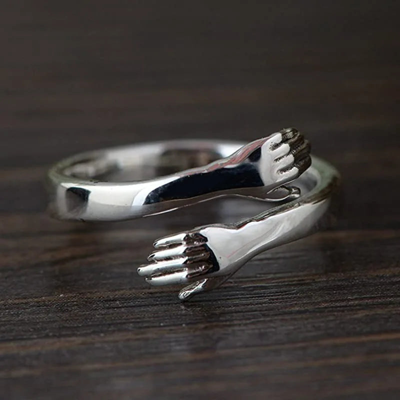 Adjustable Customized Name Hug Ring High Quality 18K Gold Plated Stainless Steel Women's Ring Daily Jewelry Gift For Couple