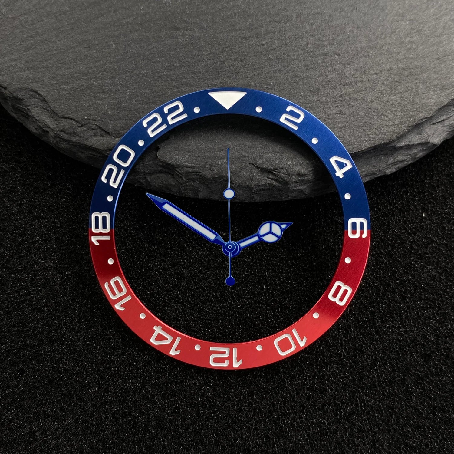 NH35 38mm Bezel Insert Red Hands Watch Hands Blue Green Luminous Red Green Blue Hands For NH35/36/4R/7S Movement Watches Parts