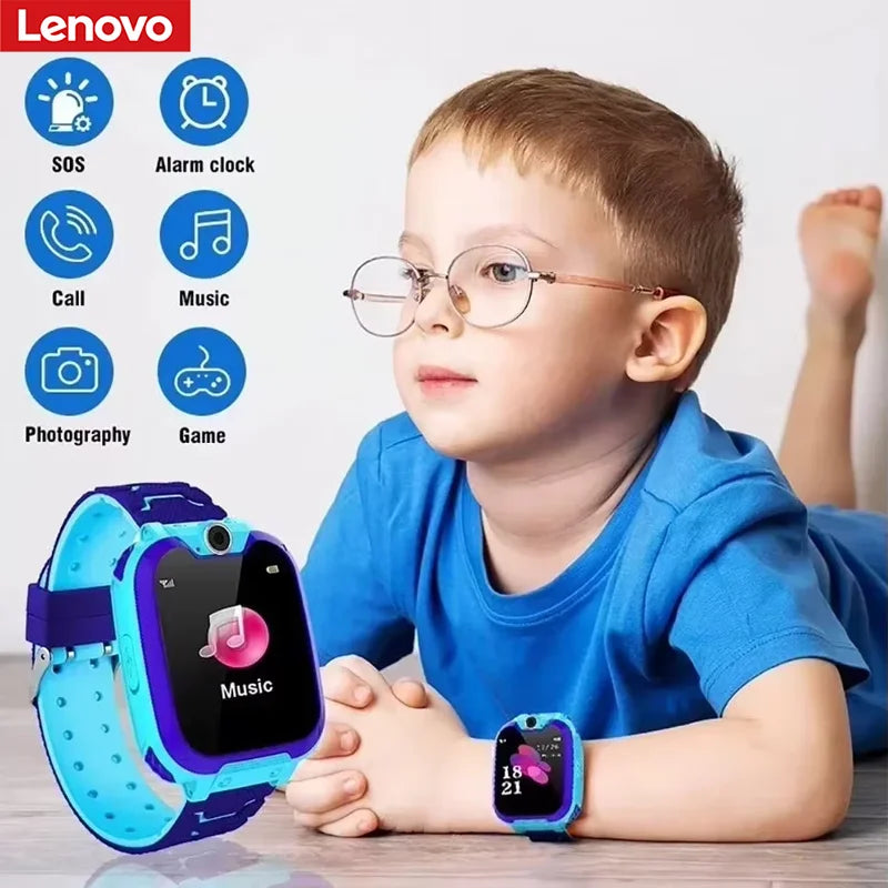 Lenovo 2027 5G IP67 Waterproof Smart Kids Watch Video Call HD Camera SOS GPS Location SIM Card Gift for Boys Girls iOS Android